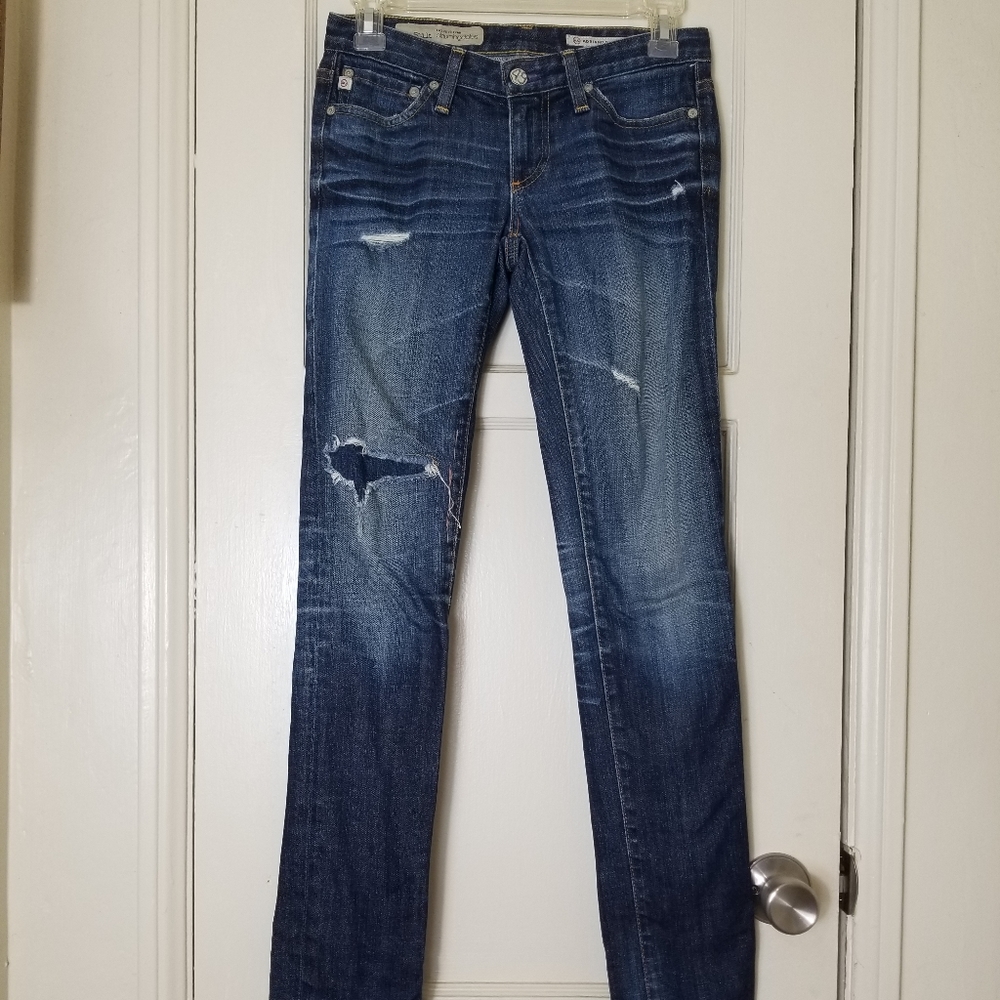 ADRIANO  GOLDSCHMIED the stilt distressed cigarette leg blue jean